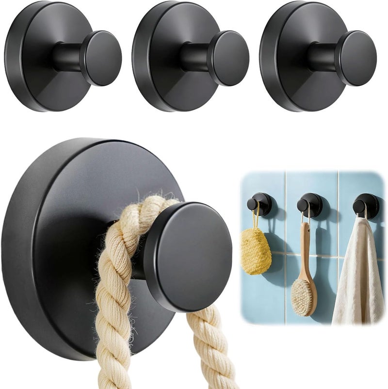 awrose 4 Packs Suction Cup Hooks for Shower, Heavy-Duty Wreath Hangers for Front Door, No Drill Glass Door Shower Suction Hooks No Damage for Walls Bathroom Kitchen Window Mirror Tile Towel Coat Robe Loofah - Image 1